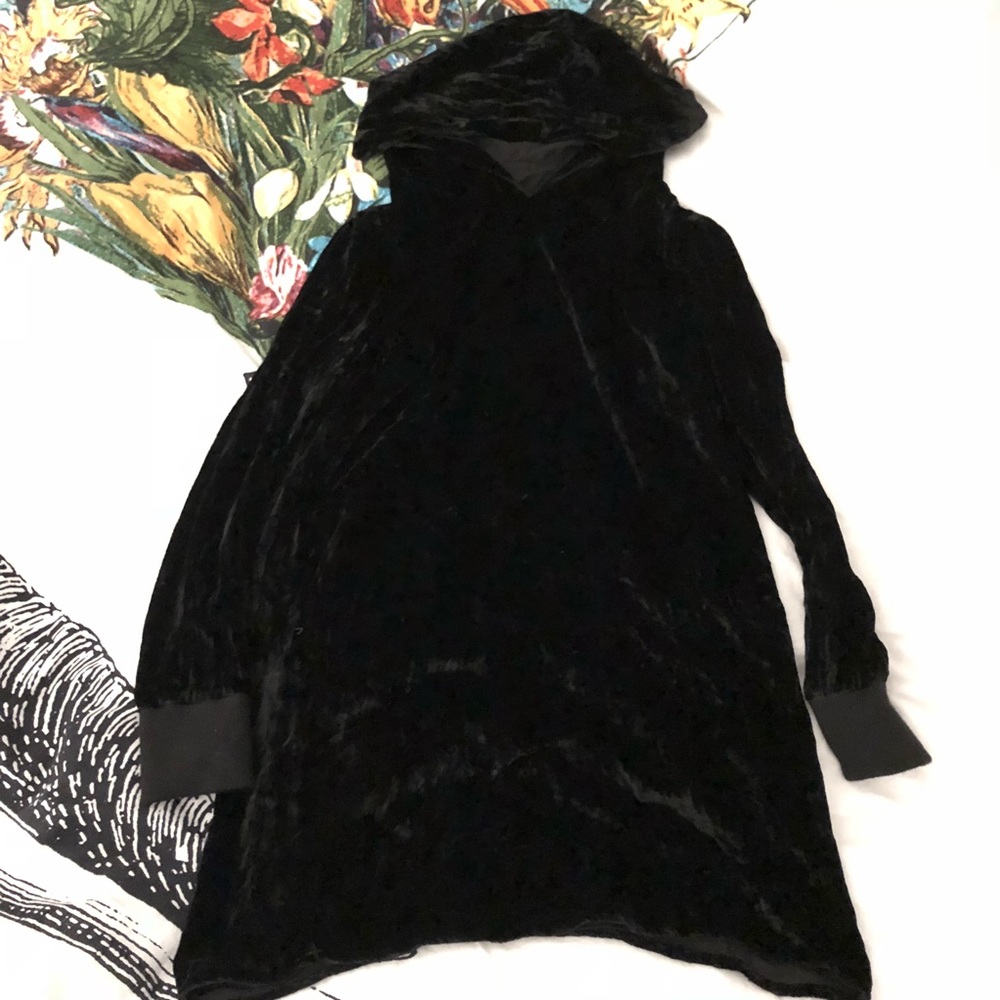 Black velvet hoodie
